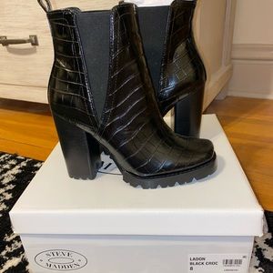 Steve Madden Ladon Black Crocodile Boots